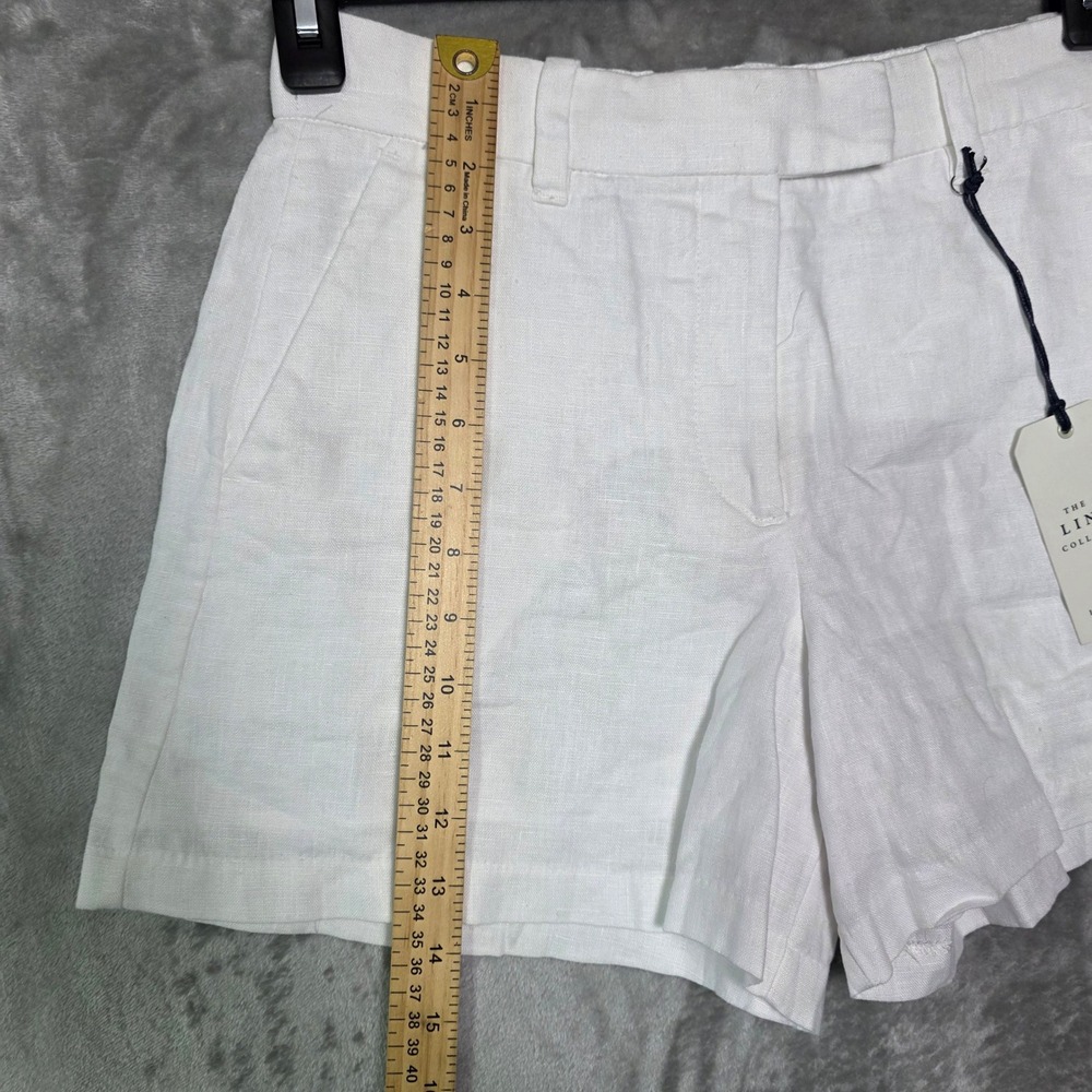 Abercrombie & Fitch White 100% Linen Shorts Women Size 26 NWT - Picture 4 of 8